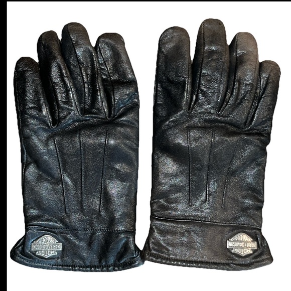 Harley Davidson Men’s 2XL BLACK Leather RIDING Gloves...